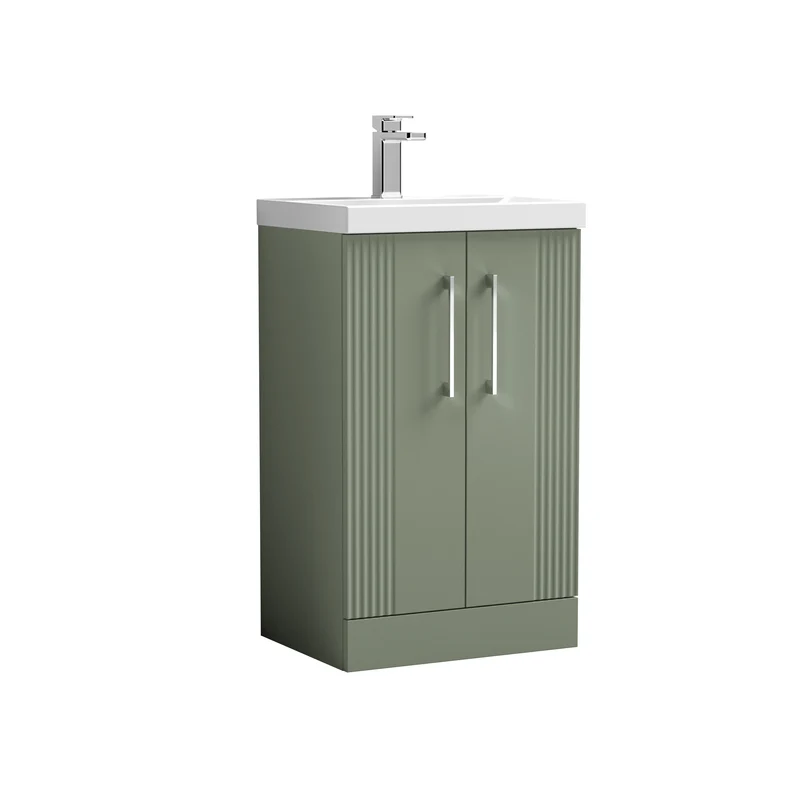 Nuie Deco 500 x 383mm Floor Standing Vanity Unit With 2 Doors & Ceramic Basin