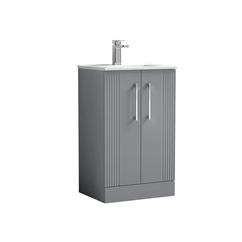 Nuie Deco 500 x 383mm Floor Standing Vanity Unit With 2 Doors & Ceramic Basin
