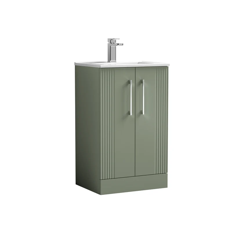 Nuie Deco 500 x 383mm Floor Standing Vanity Unit With 2 Doors & Ceramic Basin