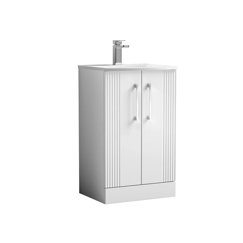Nuie Deco 500 x 383mm Floor Standing Vanity Unit With 2 Doors & Ceramic Basin