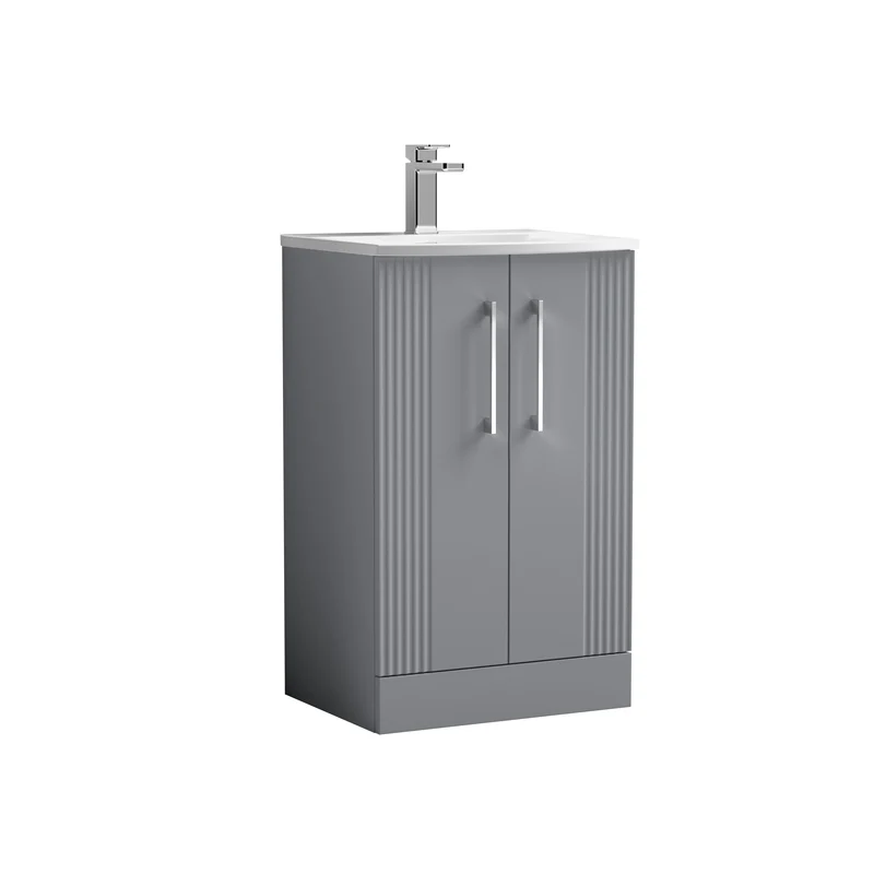 Nuie Deco 500 x 383mm Floor Standing Vanity Unit With 2 Doors & Ceramic Basin