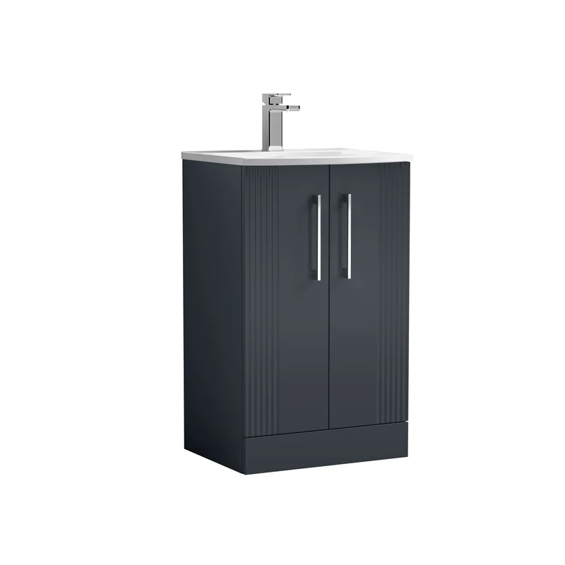 Nuie Deco 500 x 383mm Floor Standing Vanity Unit With 2 Doors & Ceramic Basin