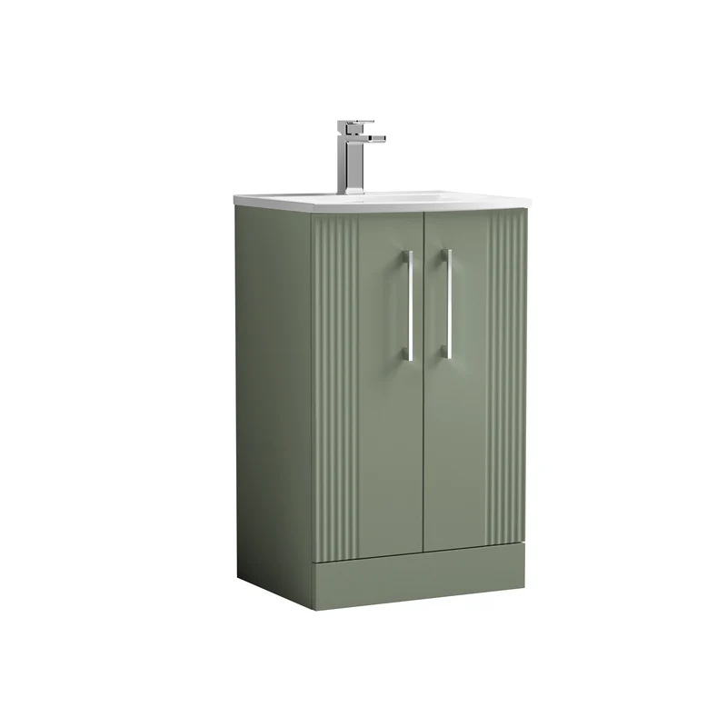 Nuie Deco 500 x 383mm Floor Standing Vanity Unit With 2 Doors & Ceramic Basin