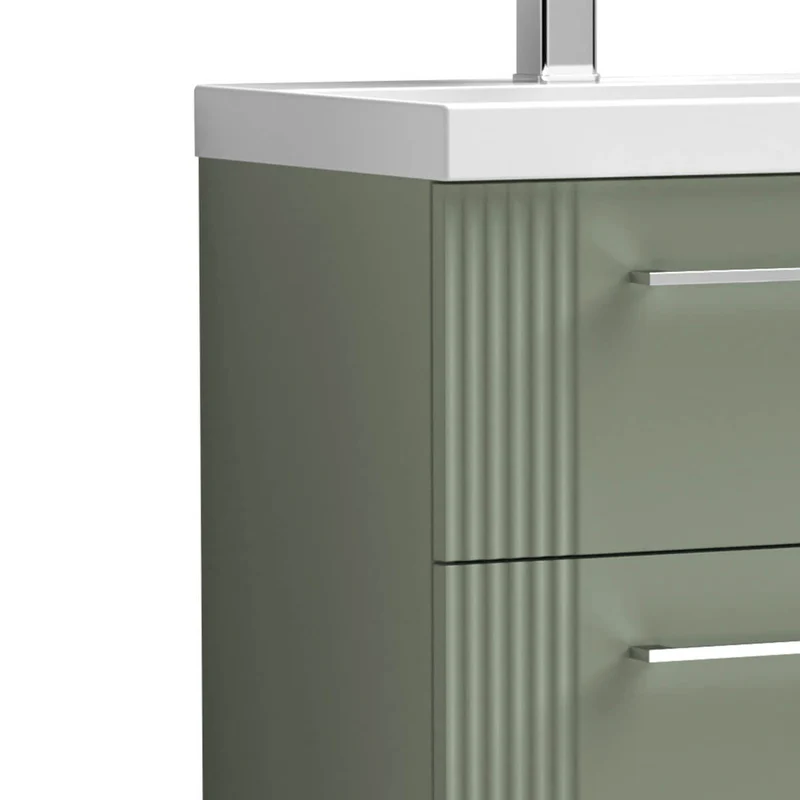 Nuie Deco 800 x 383mm Wall Hung Vanity Unit With 2 Drawers & Ceramic Basin