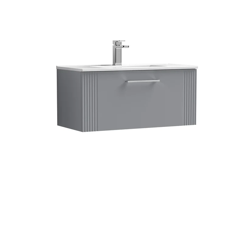 Nuie Deco 800 x 383mm Wall Hung Vanity Unit With 1 Drawer & Ceramic Basin