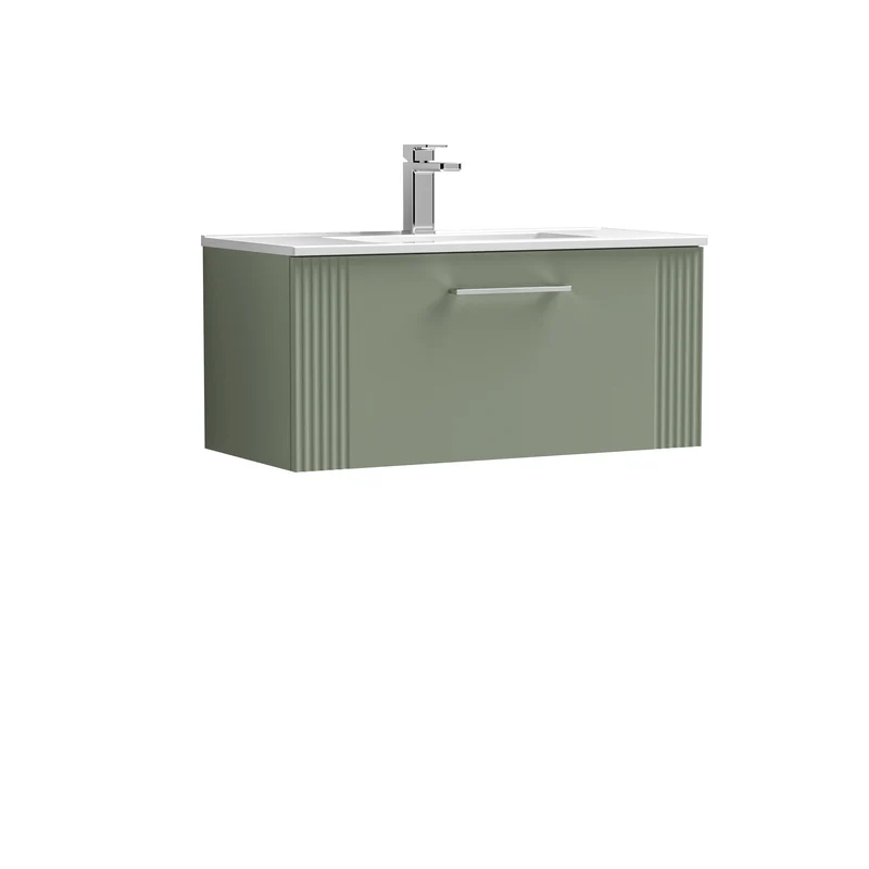 Nuie Deco 800 x 383mm Wall Hung Vanity Unit With 1 Drawer & Ceramic Basin