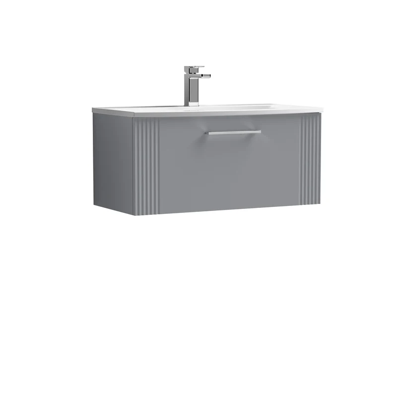 Nuie Deco 800 x 383mm Wall Hung Vanity Unit With 1 Drawer & Ceramic Basin