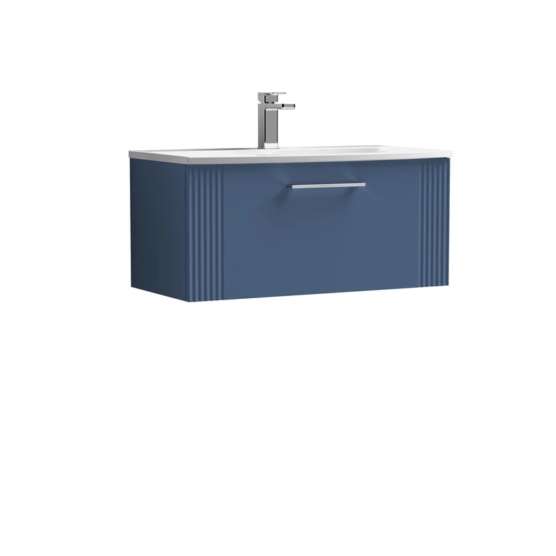 Nuie Deco 800 x 383mm Wall Hung Vanity Unit With 1 Drawer & Ceramic Basin