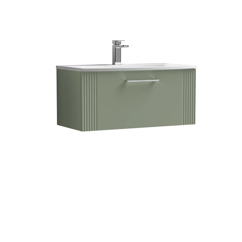 Nuie Deco 800 x 383mm Wall Hung Vanity Unit With 1 Drawer & Ceramic Basin