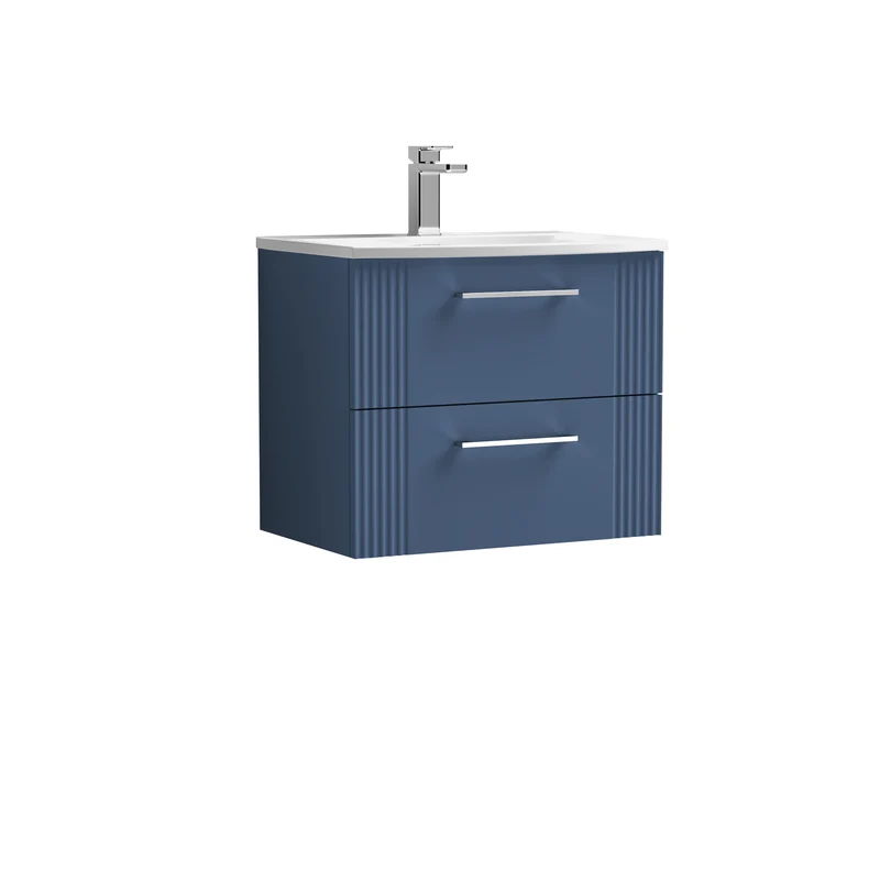 Nuie Deco 600 x 383mm Wall Hung Vanity Unit With 2 Drawers & Ceramic Basin