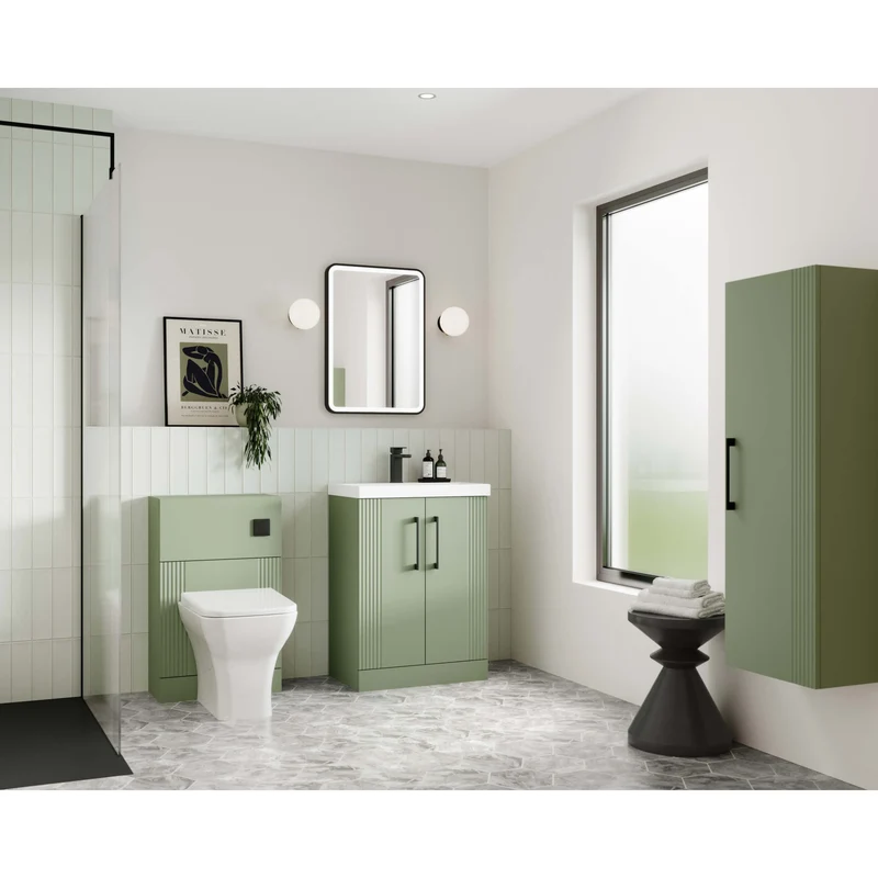 Nuie Deco 600 x 383mm Wall Hung Vanity Unit With 2 Drawers & Ceramic Basin