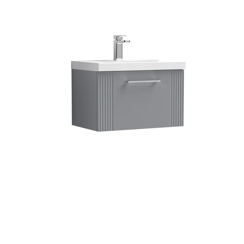 Nuie Deco 600 x 383mm Wall Hung Vanity Unit With 1 Drawer & Ceramic Basin