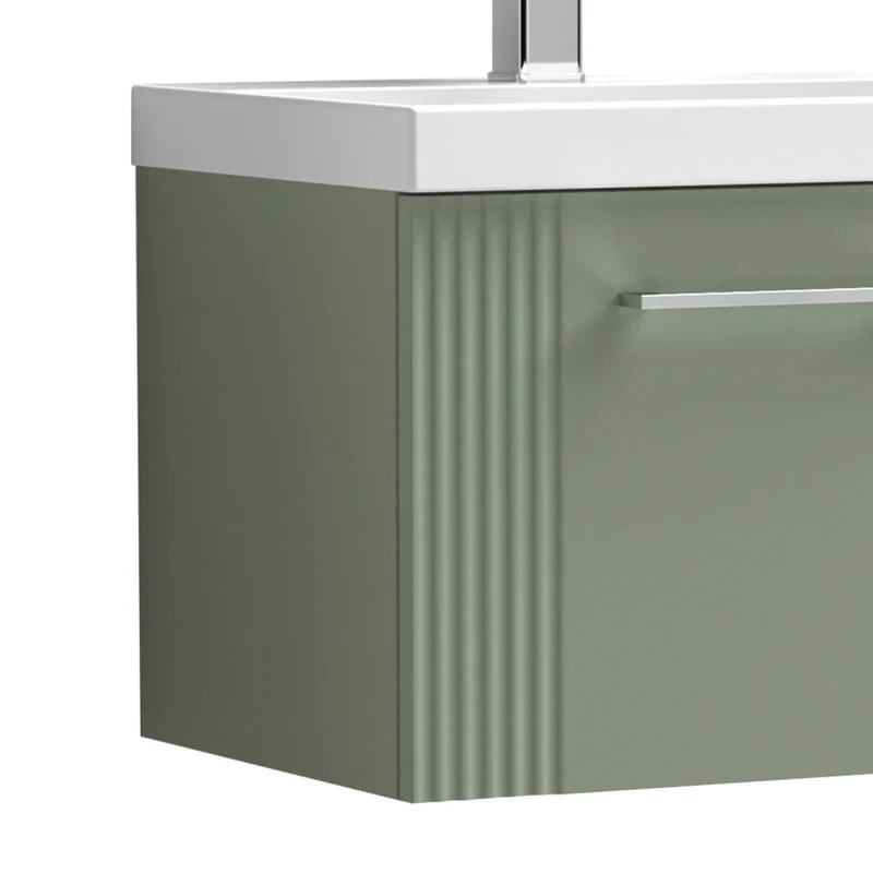 Nuie Deco 600 x 383mm Wall Hung Vanity Unit With 1 Drawer & Ceramic Basin