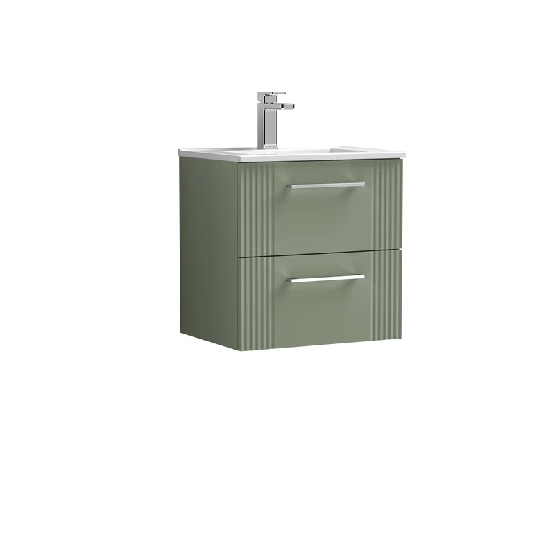 Nuie Deco 500 x 383mm Wall Hung Vanity Unit With 2 Drawers & Ceramic Basin