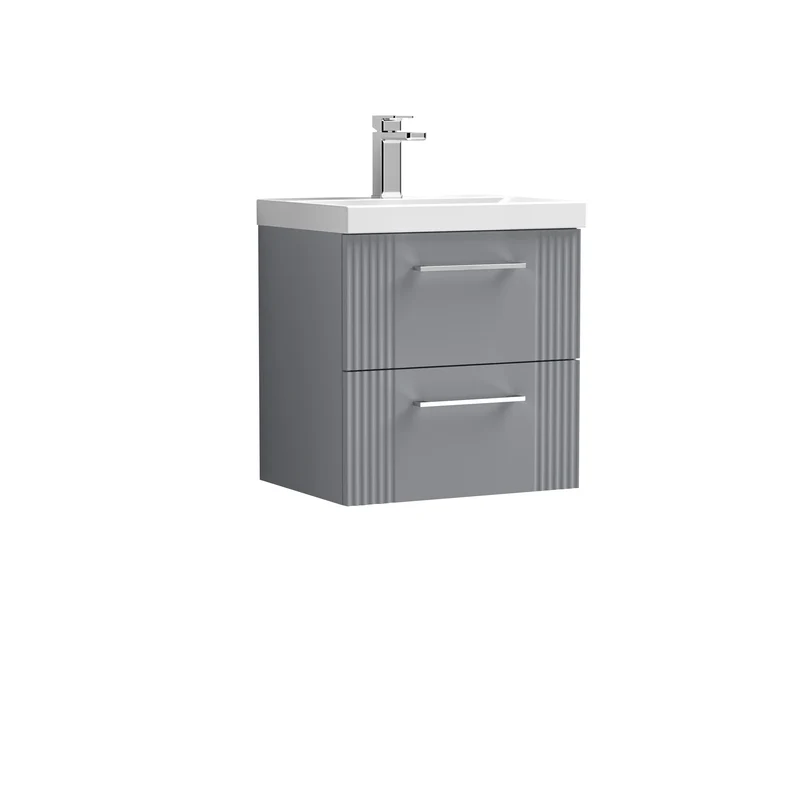 Nuie Deco 500 x 383mm Wall Hung Vanity Unit With 2 Drawers & Ceramic Basin
