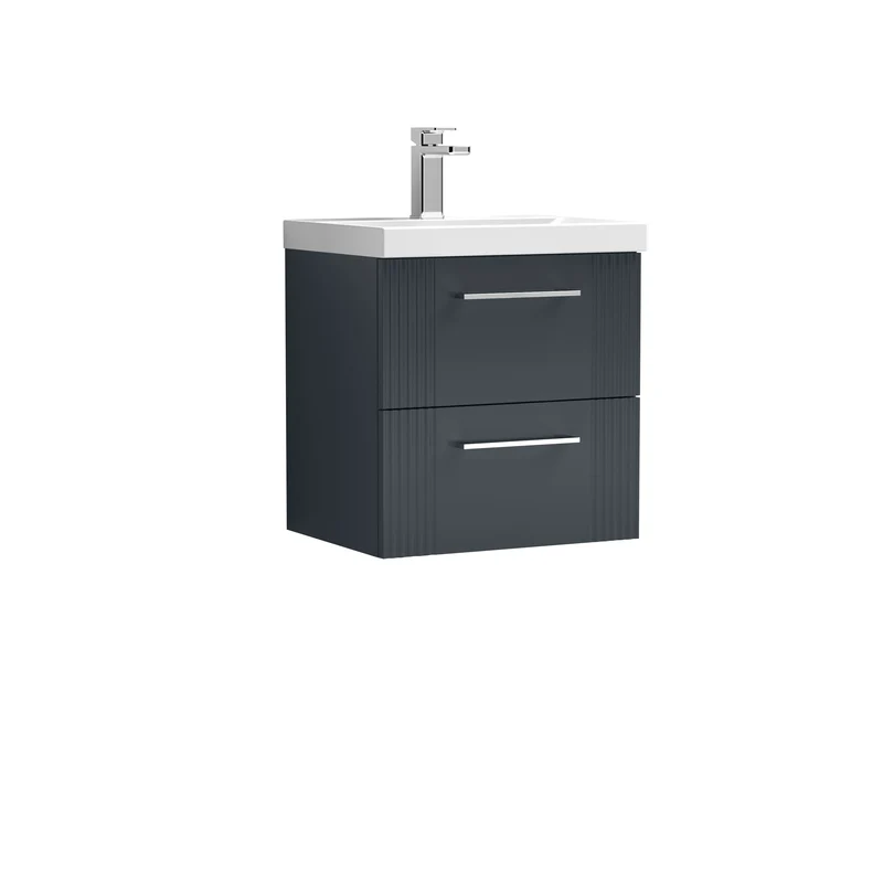 Nuie Deco 500 x 383mm Wall Hung Vanity Unit With 2 Drawers & Ceramic Basin