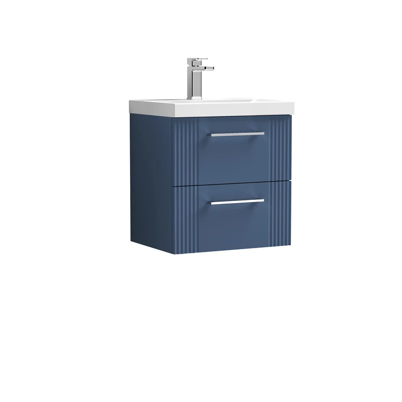 Nuie Deco 500 x 383mm Wall Hung Vanity Unit With 2 Drawers & Ceramic Basin