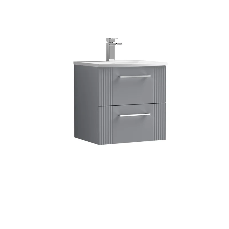 Nuie Deco 500 x 383mm Wall Hung Vanity Unit With 2 Drawers & Ceramic Basin