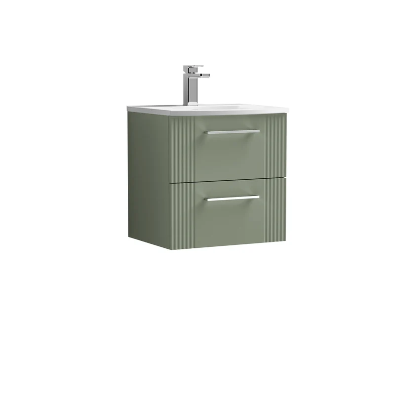 Nuie Deco 500 x 383mm Wall Hung Vanity Unit With 2 Drawers & Ceramic Basin