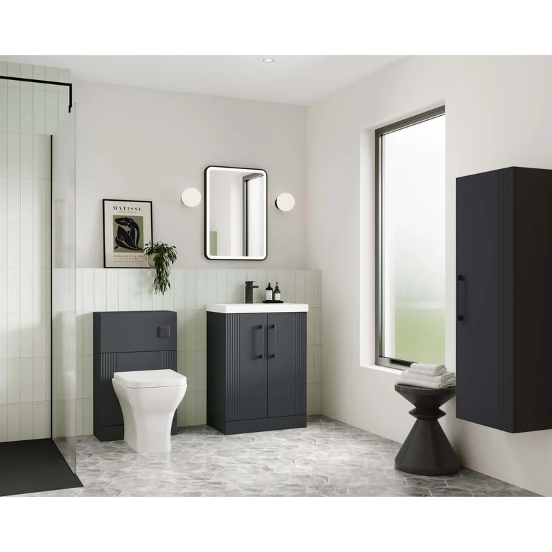 Nuie Deco 500 x 383mm Wall Hung Vanity Unit With 2 Drawers & Ceramic Basin