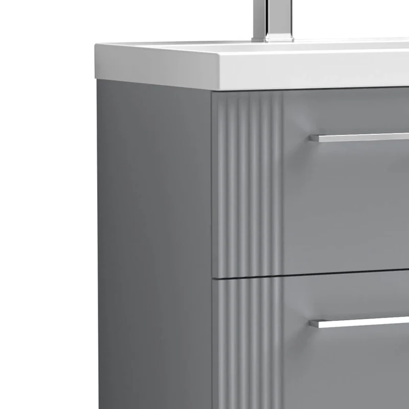 Nuie Deco 500 x 383mm Wall Hung Vanity Unit With 2 Drawers & Ceramic Basin