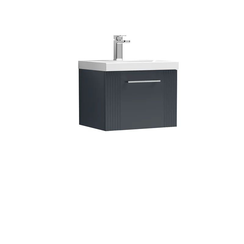 Nuie Deco 500 x 383mm Wall Hung Vanity Unit With 1 Drawer & Ceramic Basin