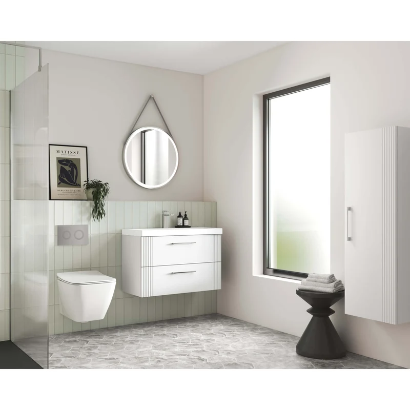 Nuie Deco 500 x 383mm Wall Hung Vanity Unit With 1 Drawer & Ceramic Basin