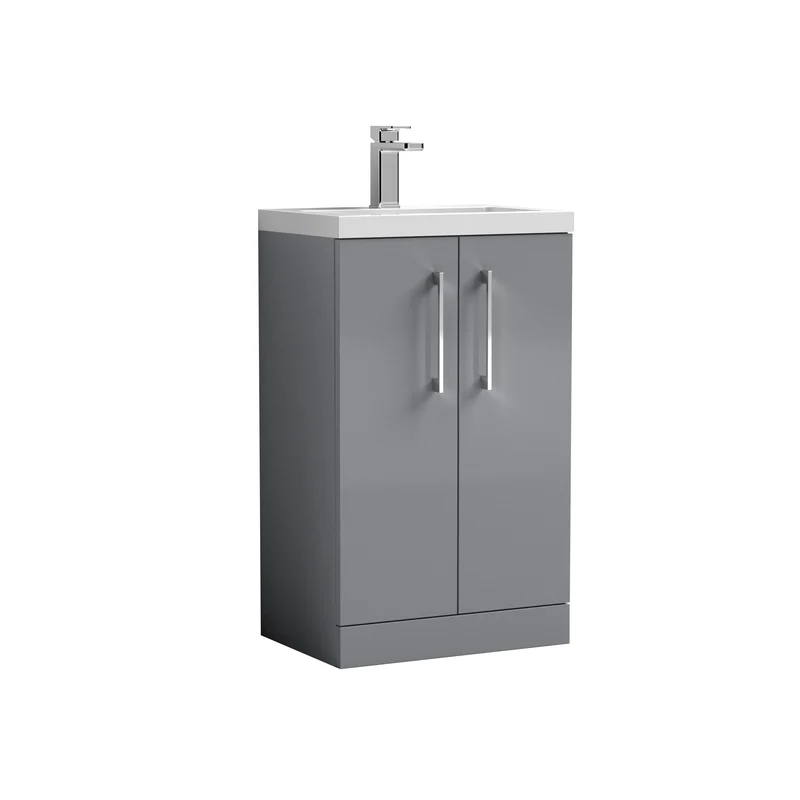 Lana Compact 500 x 353mm Floor Standing Vanity Unit With 2 Doors & Basin