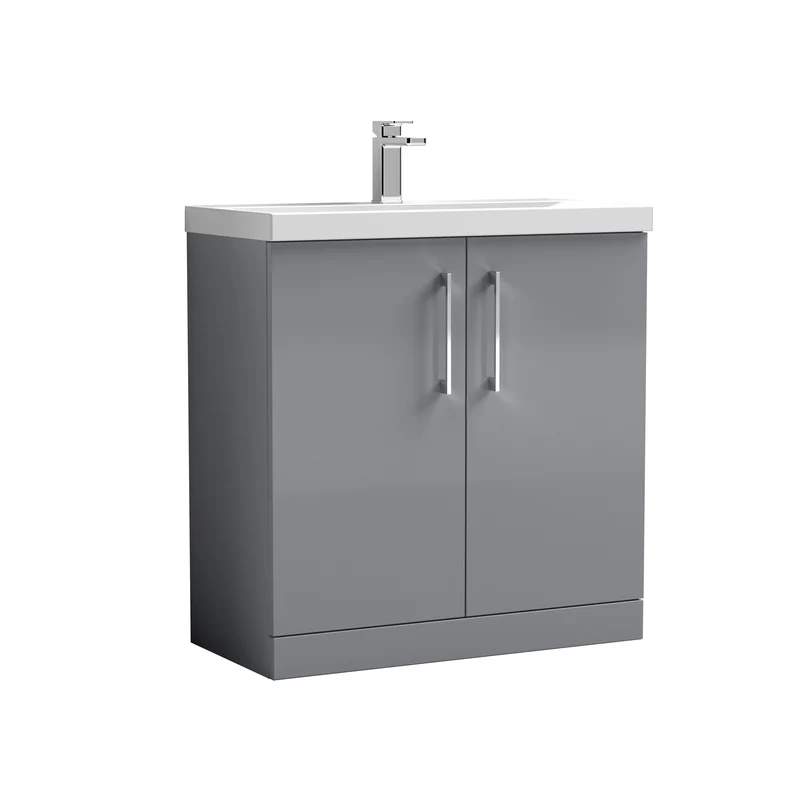 Lana 800 x 383mm Floor Standing Vanity Unit With 2 Doors & Ceramic Basin