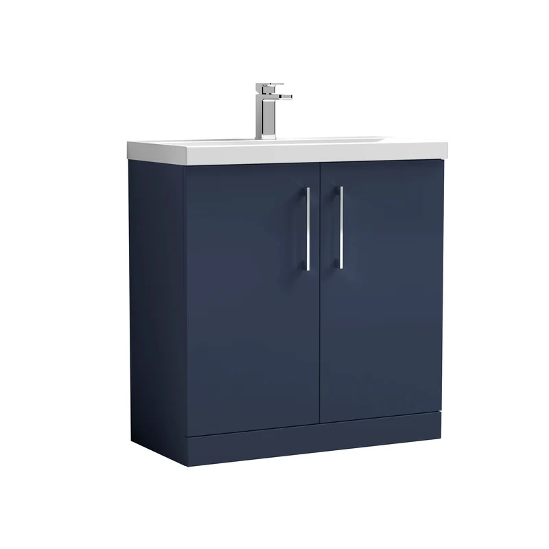Lana 800 x 383mm Floor Standing Vanity Unit With 2 Doors & Ceramic Basin