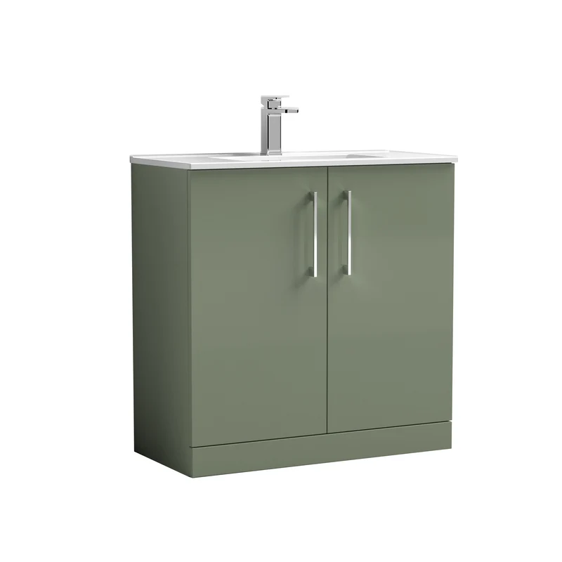 Lana 800 x 383mm Floor Standing Vanity Unit With 2 Doors & Ceramic Basin
