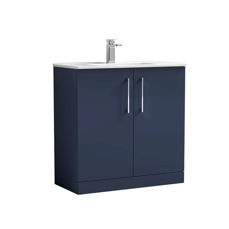 Lana 800 x 383mm Floor Standing Vanity Unit With 2 Doors & Ceramic Basin