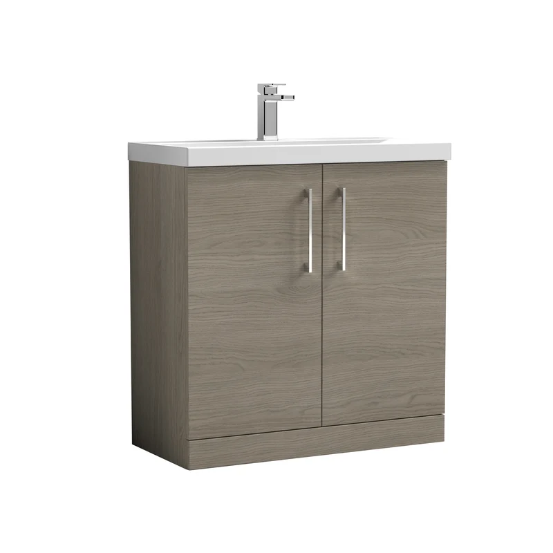 Lana 800 x 383mm Floor Standing Vanity Unit With 2 Doors & Ceramic Basin