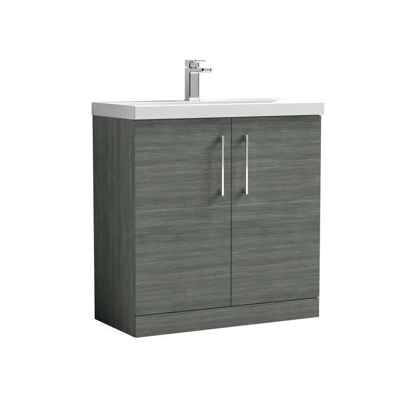 Lana 800 x 383mm Floor Standing Vanity Unit With 2 Doors & Ceramic Basin