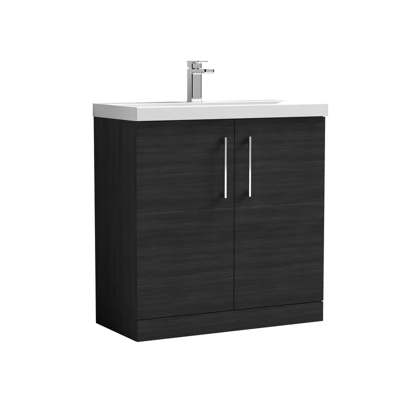Lana 800 x 383mm Floor Standing Vanity Unit With 2 Doors & Ceramic Basin