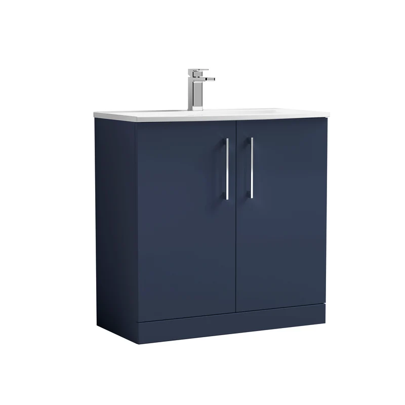 Lana 800 x 383mm Floor Standing Vanity Unit With 2 Doors & Ceramic Basin