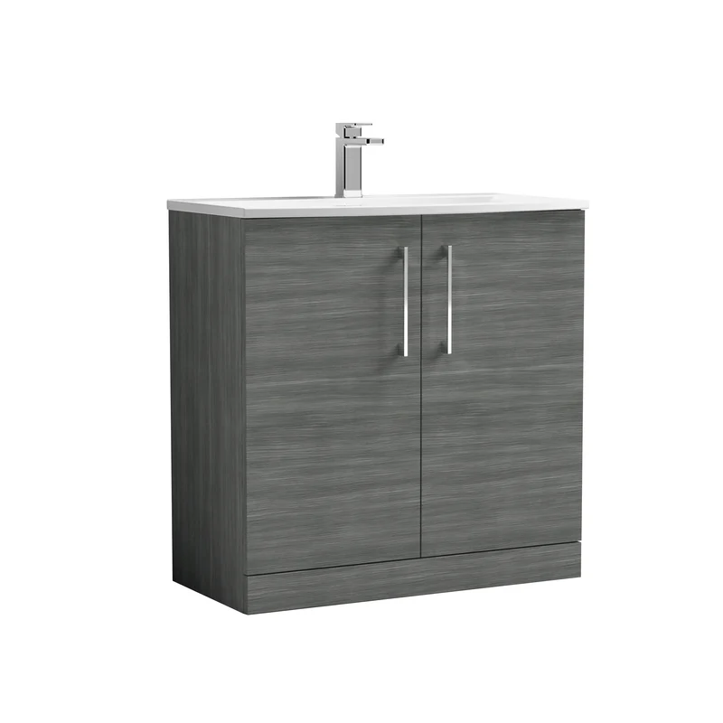 Lana 800 x 383mm Floor Standing Vanity Unit With 2 Doors & Ceramic Basin