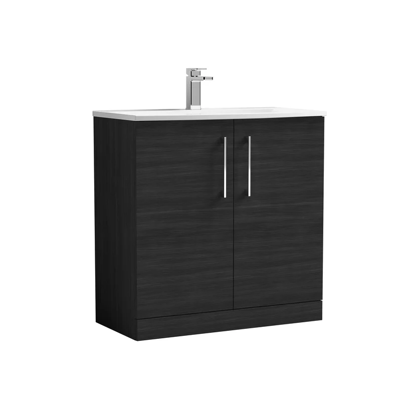 Lana 800 x 383mm Floor Standing Vanity Unit With 2 Doors & Ceramic Basin