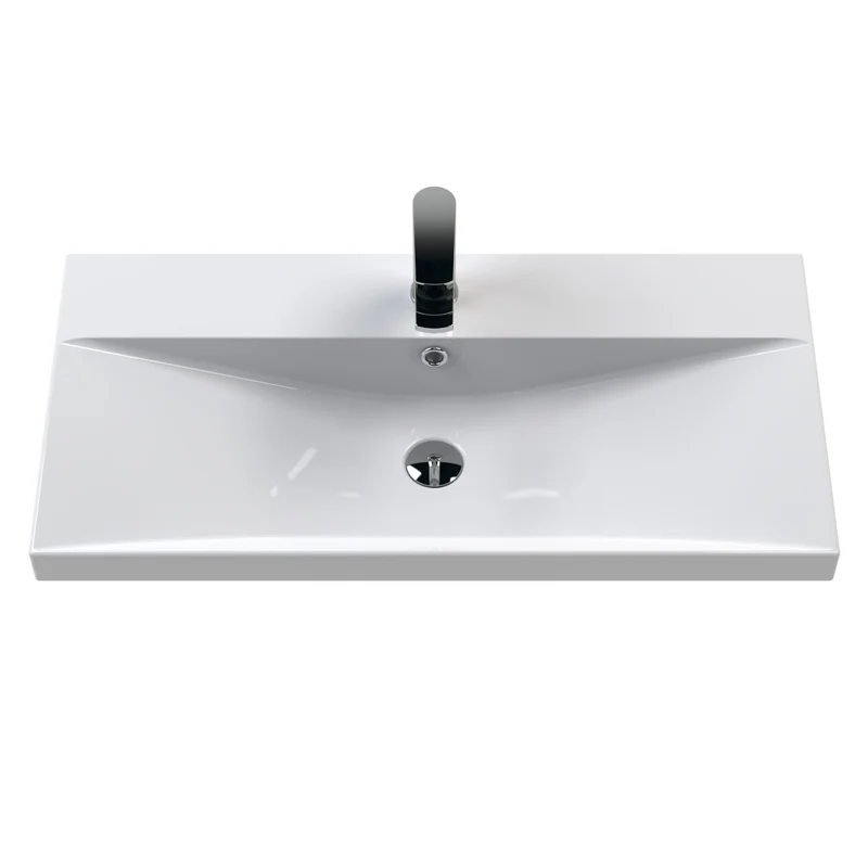 Lana 800 x 383mm Wall Hung Vanity Unit With 2 Drawers & Ceramic Basin