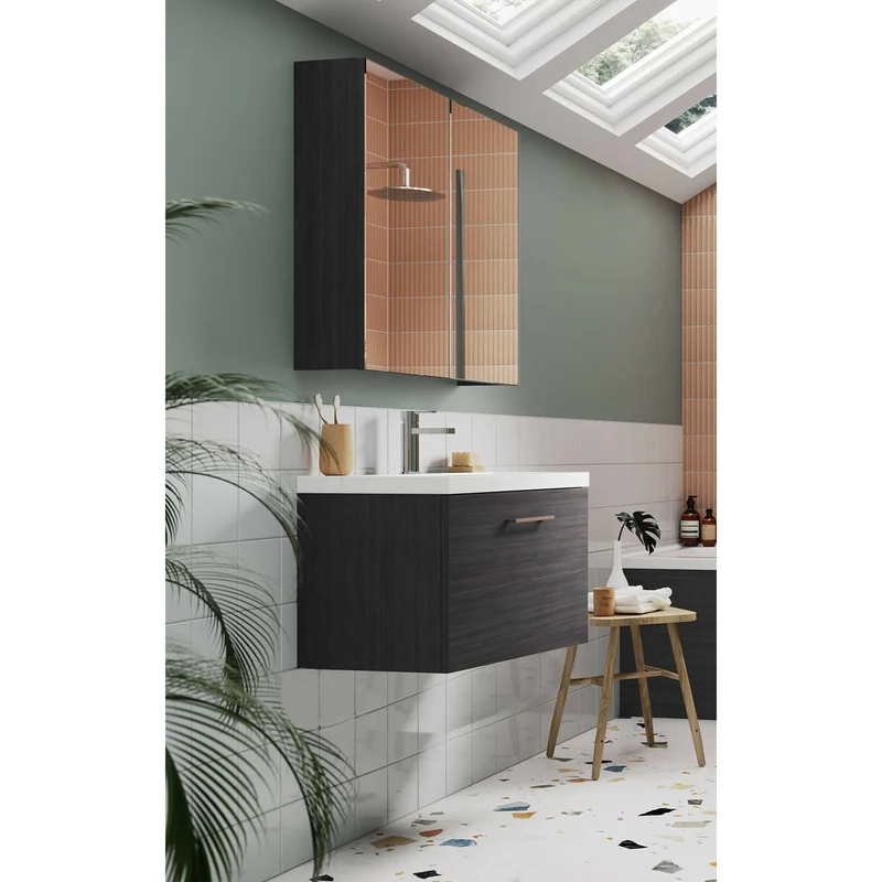 Lana 800 x 383mm Wall Hung Vanity Unit With 1 Drawer & Ceramic Basin