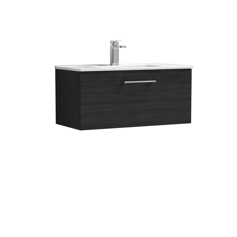 Lana 800 x 383mm Wall Hung Vanity Unit With 1 Drawer & Ceramic Basin