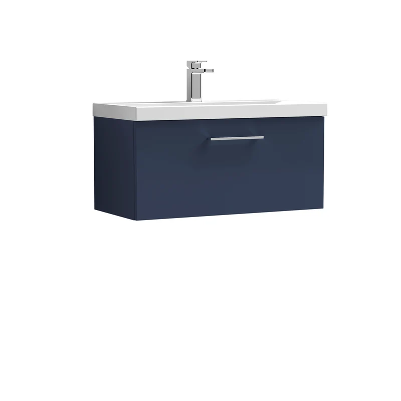 Lana 800 x 383mm Wall Hung Vanity Unit With 1 Drawer & Ceramic Basin