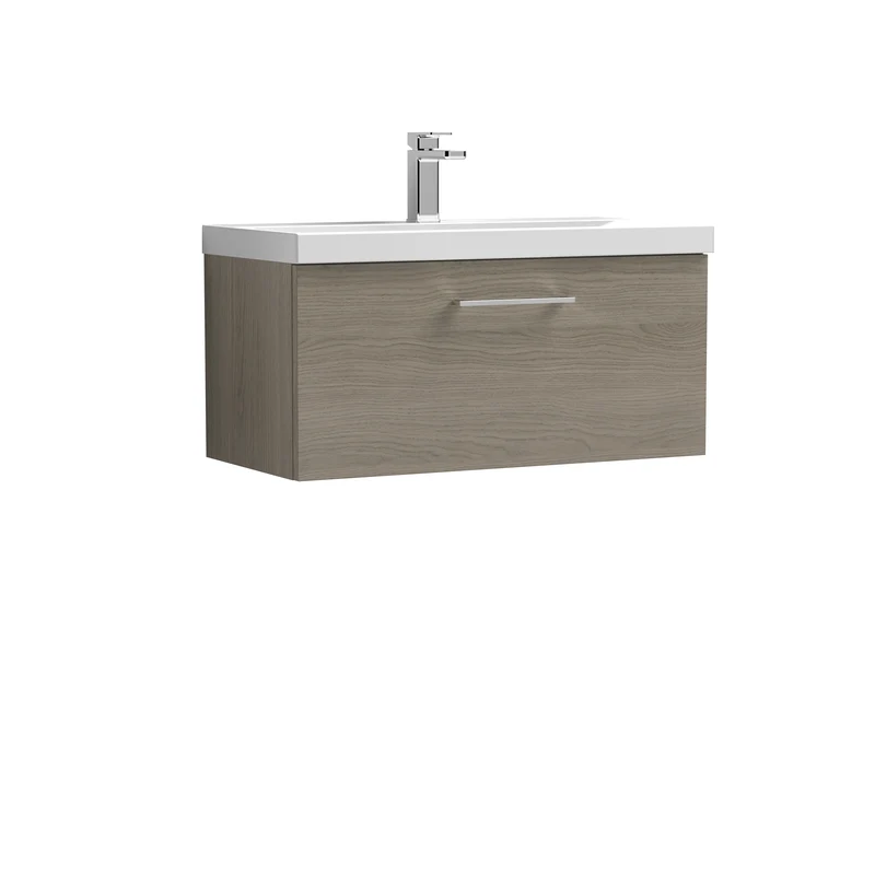 Lana 800 x 383mm Wall Hung Vanity Unit With 1 Drawer & Ceramic Basin