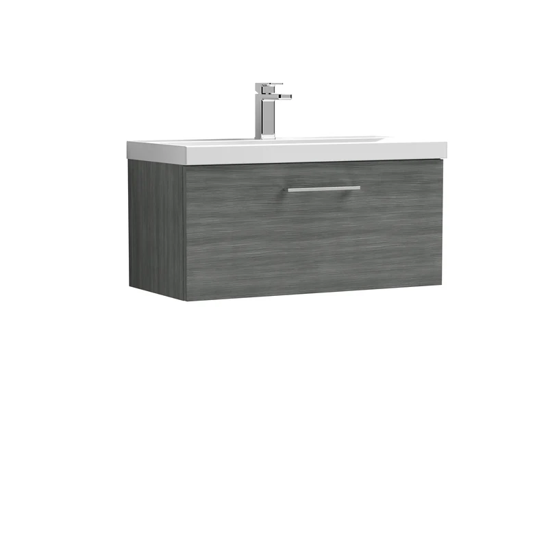 Lana 800 x 383mm Wall Hung Vanity Unit With 1 Drawer & Ceramic Basin