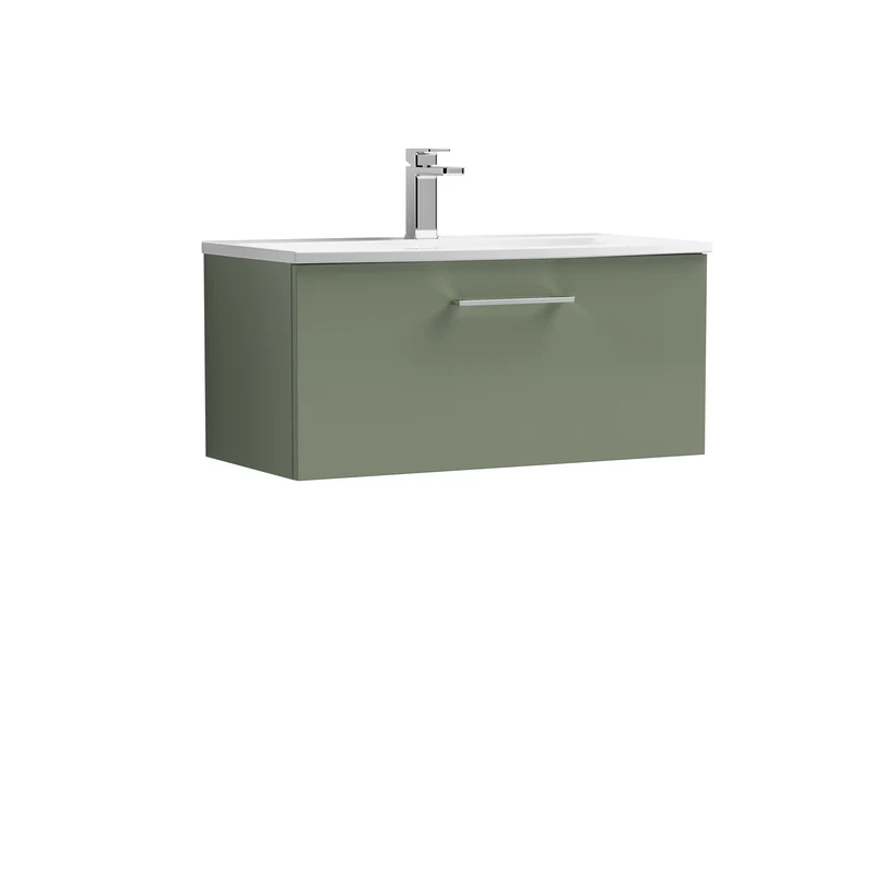 Lana 800 x 383mm Wall Hung Vanity Unit With 1 Drawer & Ceramic Basin