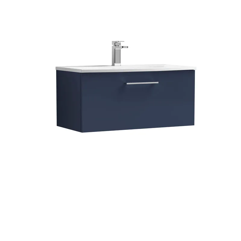 Lana 800 x 383mm Wall Hung Vanity Unit With 1 Drawer & Ceramic Basin
