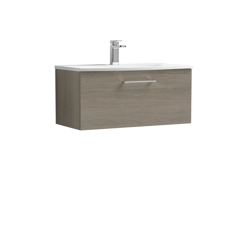 Lana 800 x 383mm Wall Hung Vanity Unit With 1 Drawer & Ceramic Basin