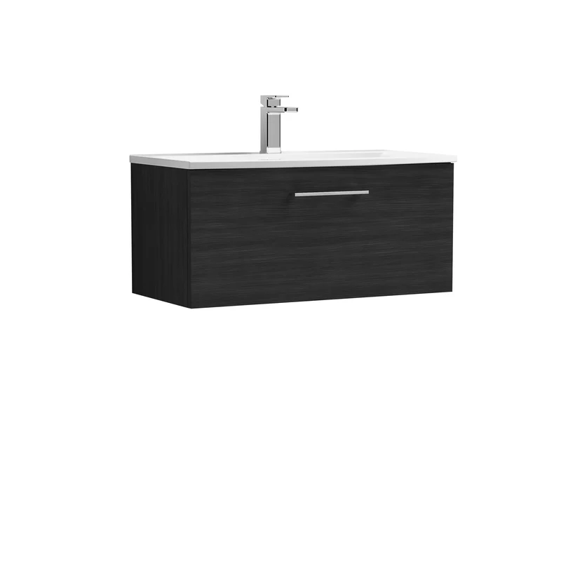 Lana 800 x 383mm Wall Hung Vanity Unit With 1 Drawer & Ceramic Basin