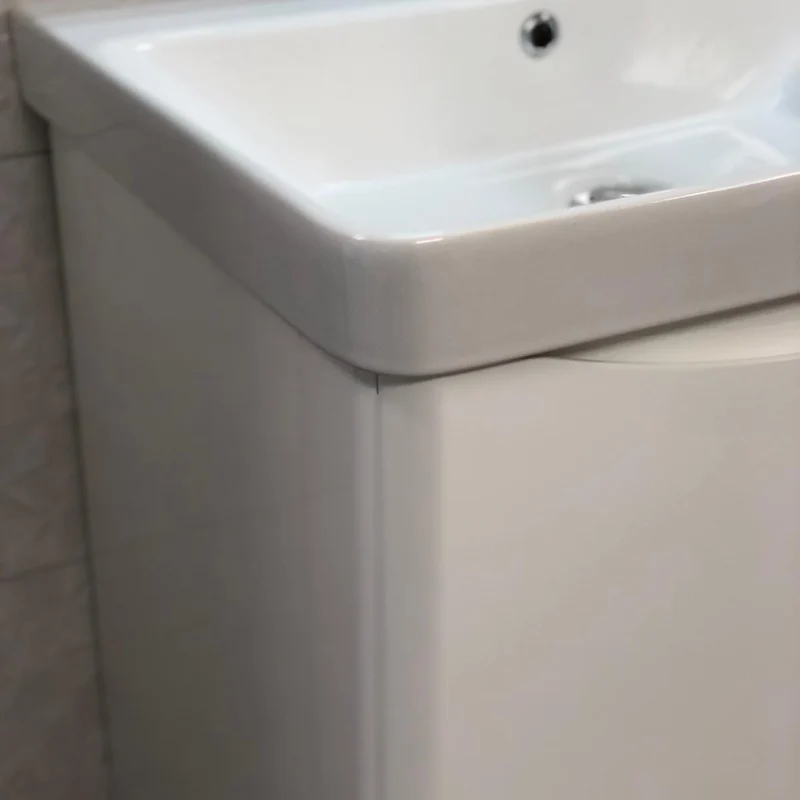 Happi 600mm Floor Standing Vanity Unit & Basin - Gloss White