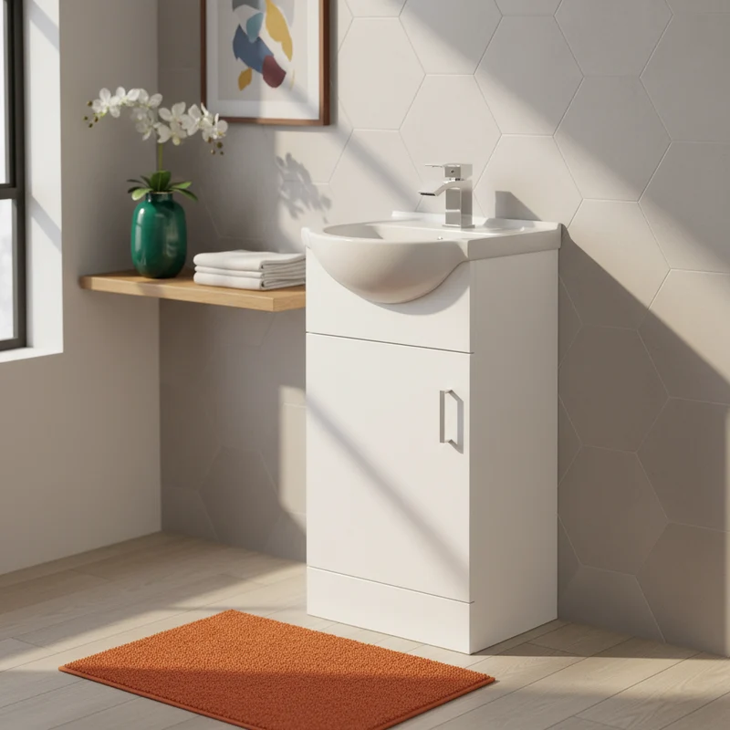 Nuie Mayford 450mm Floor Standing Vanity Unit & Basin - Gloss White